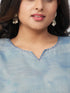 Amchoor Grey Slub Linen Solid Co-ord Set for Womens