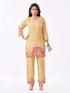 Amchoor Green Slub Linen Solid Co-ord Set for Womens