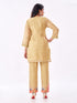 Amchoor Green Slub Linen Solid Co-ord Set for Womens