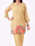 Amchoor Green Slub Linen Solid Co-ord Set for Womens