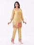 Amchoor Green Slub Linen Solid Co-ord Set for Womens