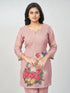 Amchoor Mauve Slub Linen Solid Co-ord Set for Womens