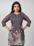 Amchoor Grey Slub Linen Solid Co-ord Set for Womens