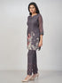 Amchoor Grey Slub Linen Solid Co-ord Set for Womens