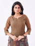 Amchoor Olive Slub Linen Solid Co-ord Set for Womens