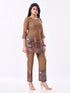 Amchoor Olive Slub Linen Solid Co-ord Set for Womens