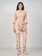 Amchoor Mauve Slub Linen Solid Co-ord Set for Womens