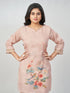 Amchoor Mauve Slub Linen Solid Co-ord Set for Womens