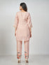 Amchoor Mauve Slub Linen Solid Co-ord Set for Womens