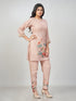 Amchoor Mauve Slub Linen Solid Co-ord Set for Womens