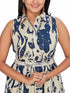 Amchoor Beige Cotton Abstract Print Dresses for Women's