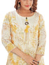Amchoor Yellow Cotton Floral Print Indo Fusion Dress for Women's