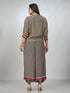 Amchoor Cream Viscose Silk Digital Prints Co-Ord Sets for Womens