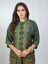 Amchoor Green Viscose Silk Digital Prints Co-Ord Sets for Womens