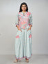 Amchoor Pink Cotton Linen Paisley Co-ord Set for Womens