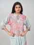 Amchoor Pink Cotton Linen Paisley Co-ord Set for Womens