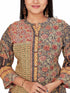 Amchoor Grey Viscose Crepe Floral Print Top for Women's
