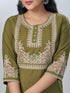 Amchoor Green Roman Silk Solid Kurti For Womens