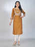 Amchoor Mustard Roman Silk Solid Kurti For Womens