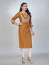 Amchoor Mustard Roman Silk Solid Kurti For Womens