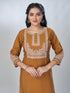 Amchoor Mustard Roman Silk Solid Kurti For Womens