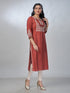 Amchoor Rust Roman Silk Solid Kurti For Womens