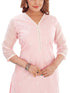Amchoor Pink Kota Floral Print Kurti Set for Women's