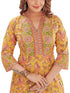 Amchoor Mustard Cotton Floral Print Kurti Set for Women's