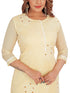 Amchoor Yellow Kota Embroidered Print Kurti Set for Women's
