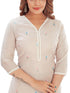 Amchoor Mauve Kota Embroidered Print Kurti Set for Women's