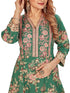 Amchoor Green Cotton Floral Print Kurti Set for Women's