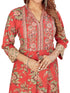 Amchoor Red Cotton Floral Print Kurti Set for Women's
