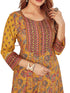 Amchoor Yellow Cotton Floral Print Kurti Set for Women's