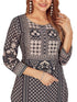Amchoor Black Cotton Floral Print Kurti Set for Women's