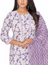 Amchoor Purple Cotton Floral Print KURTI SET for Women's
