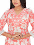 Amchoor Peach Cotton Floral Print KURTI SET for Women's