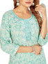 Amchoor Aqua Cotton Floral Print Kurti Set for Women's