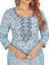 Amchoor Blue Cotton Floral Print Kurti Set for Women's
