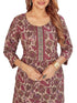Amchoor Maroon Cotton Floral Print Kurti Set for Women's