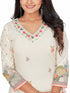 Amchoor Cream Cotton Floral Print KURTI SET for Women's