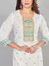 Amchoor Cream Cotton Floral Print KURTI SET for Women's