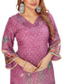Amchoor Purple with Golden Polka Dot Zari Patterned Cotton Kurti Set for Women's