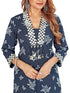 Amchoor Navy Cotton Batik Print Kurti Set for Women's