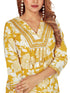 Amchoor Mustard Cotton Floral Print Kurti Set for Women's