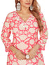 Amchoor Pink Muslin Floral Print Kurti Set for Women's