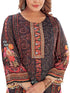 Amchoor Black Chinon Floral Print Kurti Set for Women's