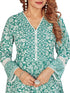 Amchoor Green Cotton Floral Print Kurti Set for Women's