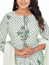 Amchoor Green Cotton Floral Print KURTI SET for Women's