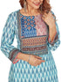 Amchoor Teal Cotton Digital Print Kurti Set for Women's
