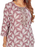Amchoor Purple Cotton Floral Print Kurti Set for Women's